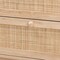 Baxton Studio Elsbeth Japandi Oak Brown Finished Wood and Natural Rattan 3-Drawer Storage Cabinet 227-12953-ZORO - alternate 5
